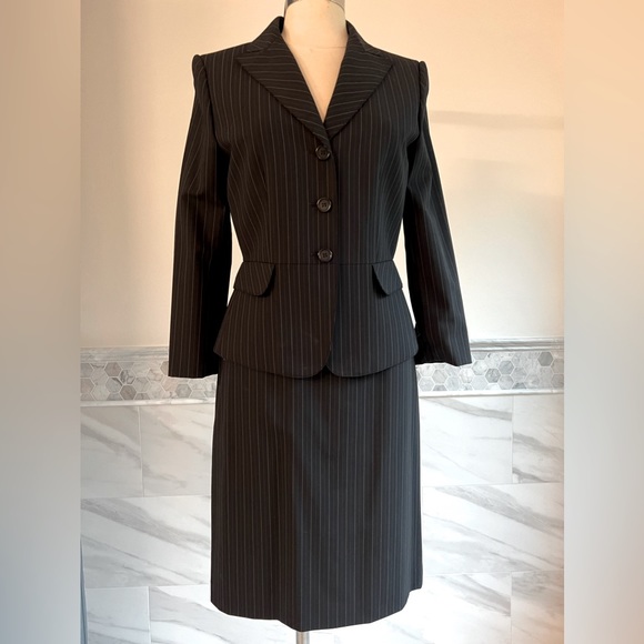 Alex Marie Wrinkle-Free 3 Ps Coordinating Separates Jacket Pants Skirt Navy Sz 6 - Picture 3 of 13